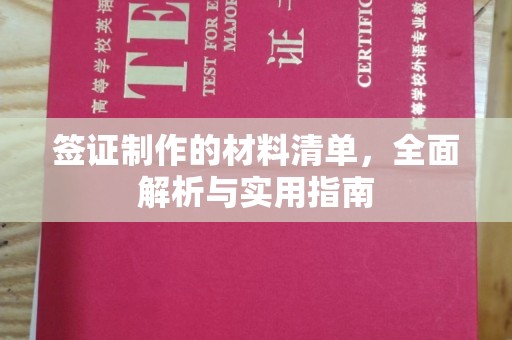 鸠江签证制作的材料清单，全面解析与实用指南